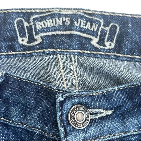 Robin's Jean Marilyn Black Crystal Studded Denim Jeans Embellished Biker Metal - Picture 10 of 13